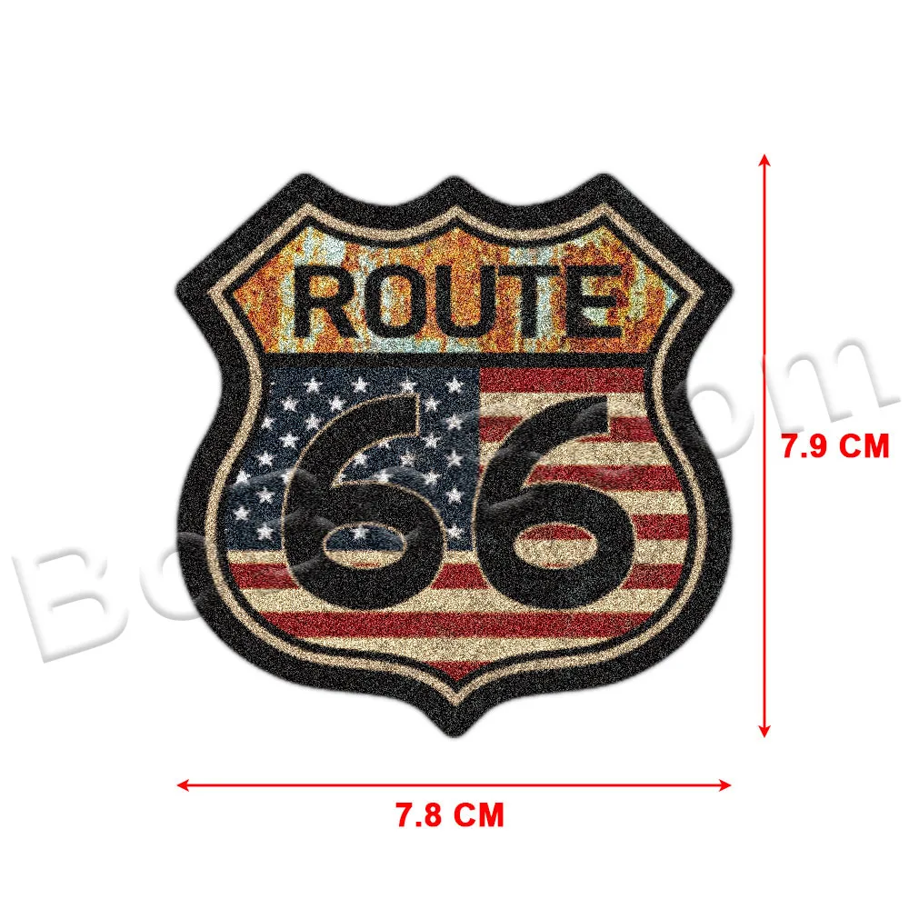 3M Frosted Motorcycle America US the ROUTE 66 Logo Bike Car Retro Sticker Decal Accessori For Road King Triumph