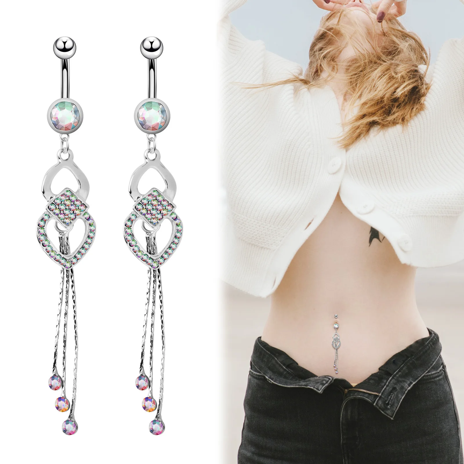 Stainless Steel Shiny Belly Button Ring Fashion Piercing Jewelry