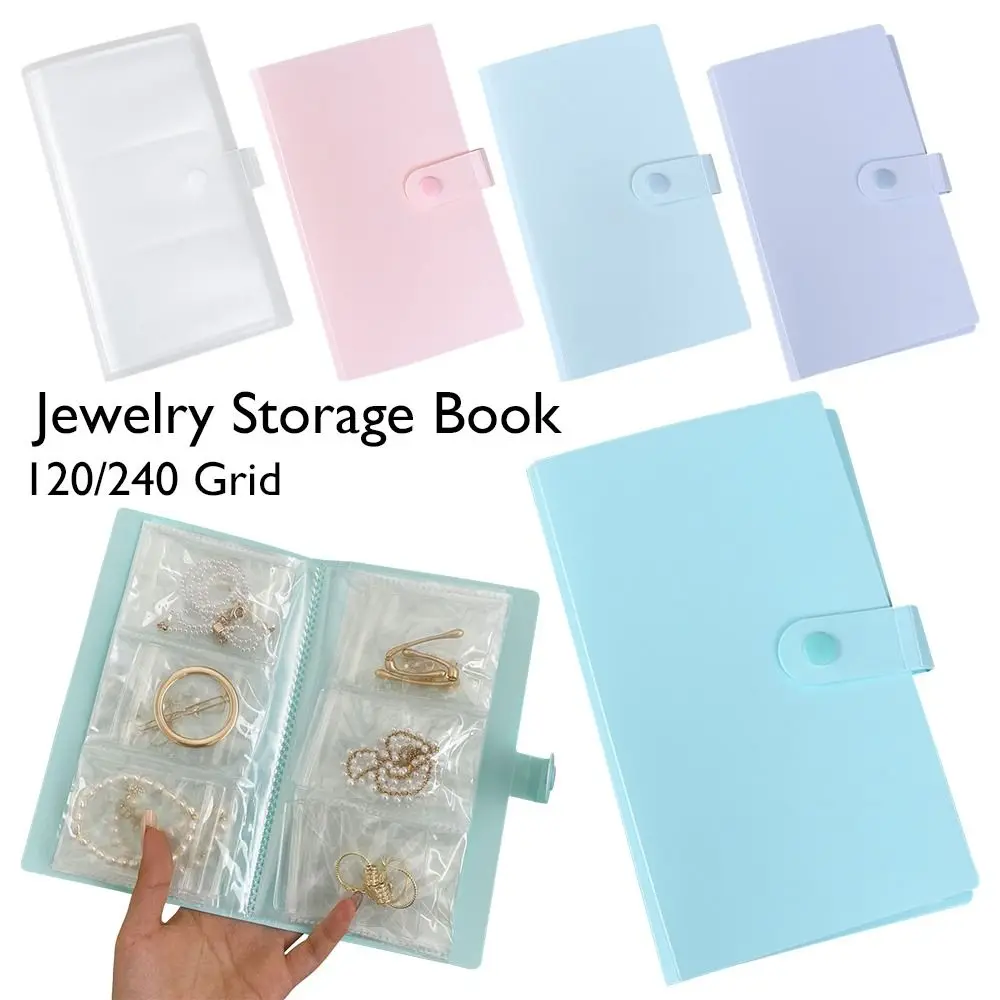 120/240 Grid Transparent Anti-oxidation Photo Album Bracklet Bag Display Organizer Jewelry Storage Book