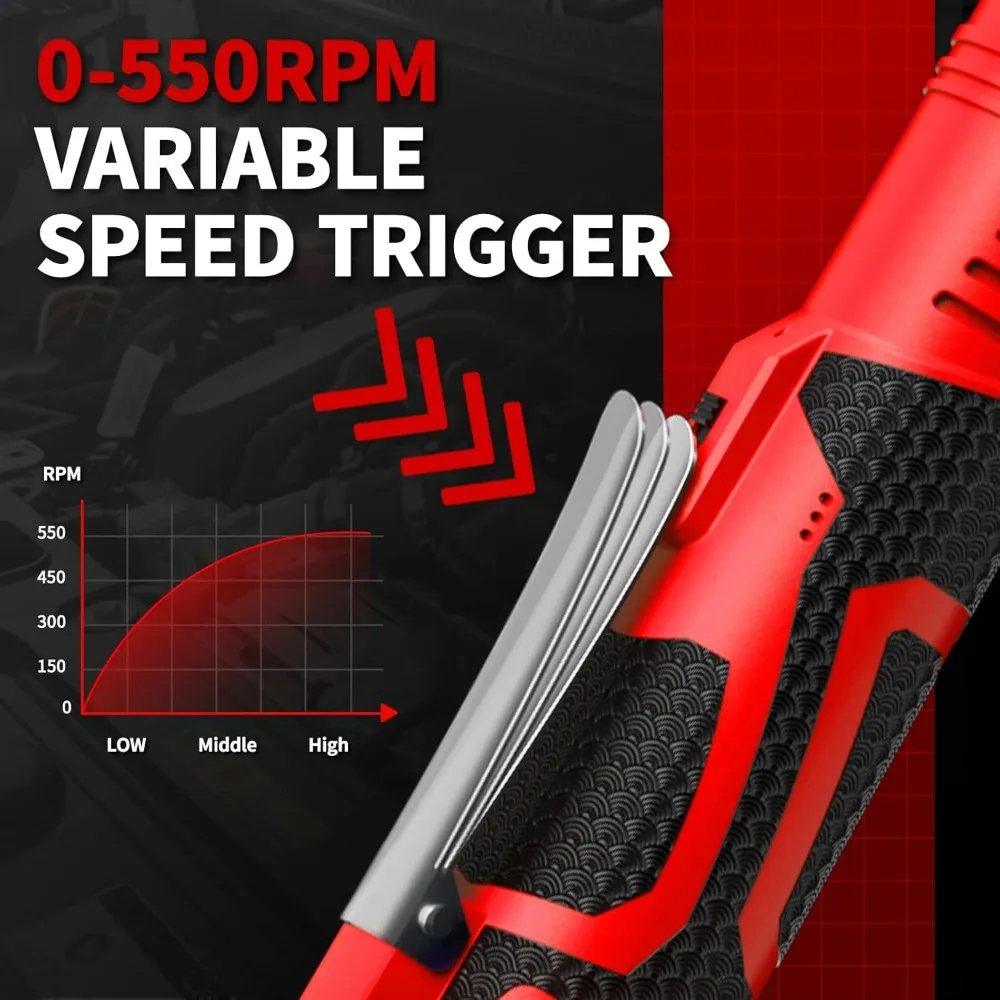 مجموعة مفاتيح ربط بسقاطة كهربائية، 40 قدمًا - رطل، 550 دورة في الدقيقة، مفتاح ربط بسقاطة لاسلكي 16.8 فولت 3/8 بوصة، مجموعة أدوات سقاطة طاقة متغيرة السرعة #4