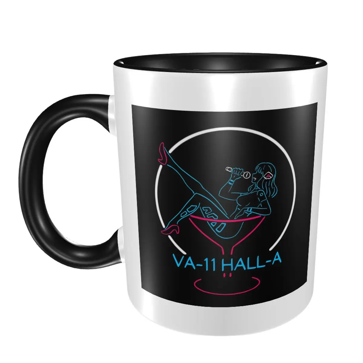 

VA 11 Hall A Neon Sign Mug Funny Ceramic Coffee Cups Tea Mugs Milk Cup Drinkware Gift for Friends