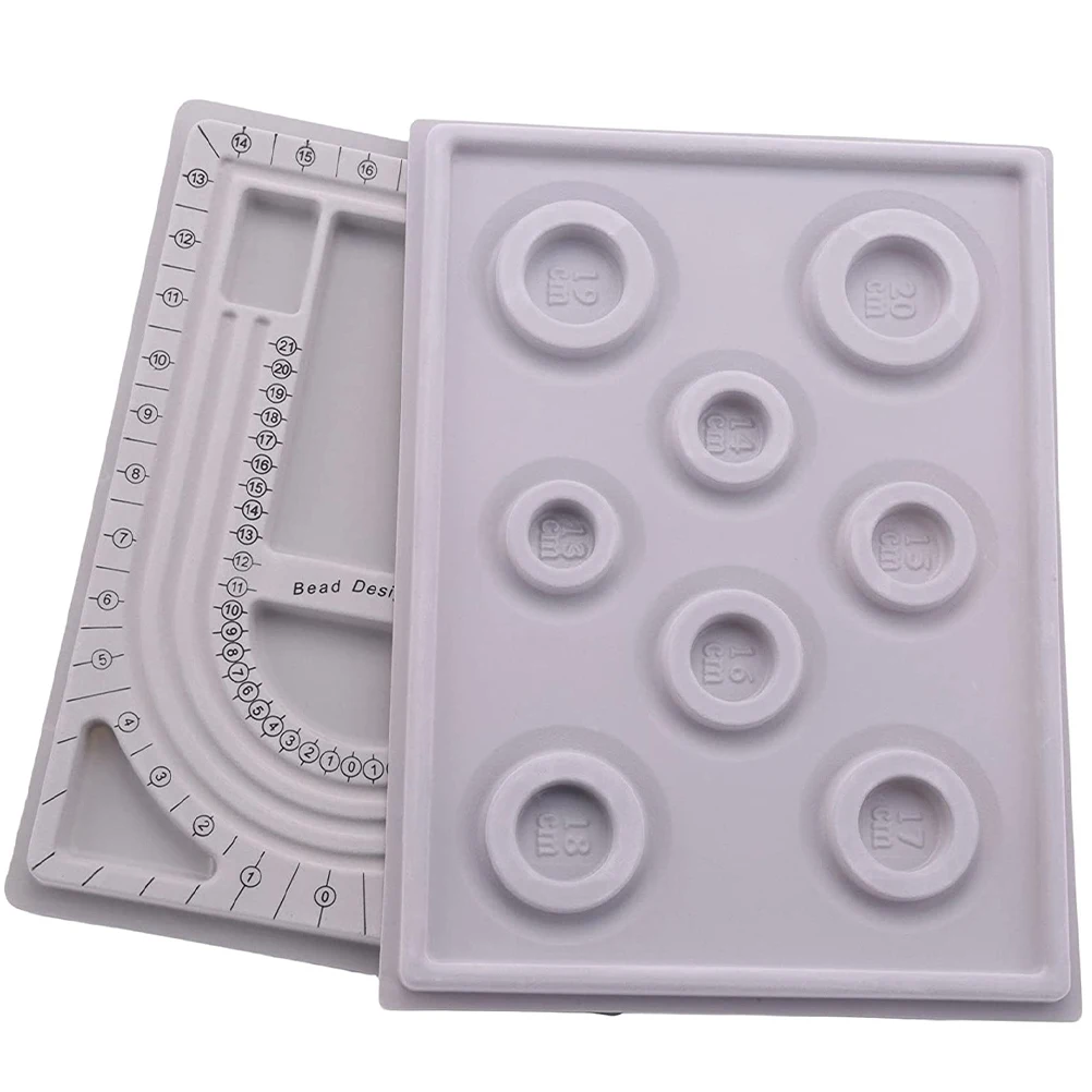 2PCS Necklace Design Tray Bead Board Jewelry Making Tool Durable Plastic Beading Process Time Saving Jewelry Design Plate