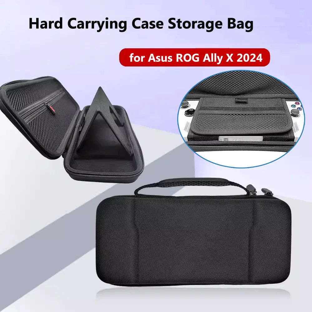 Protective Console Bag for Asus ROG Ally X 2024 Dustproof Hard Shell Carrying Bag  Large Capacity with Inner Support Case