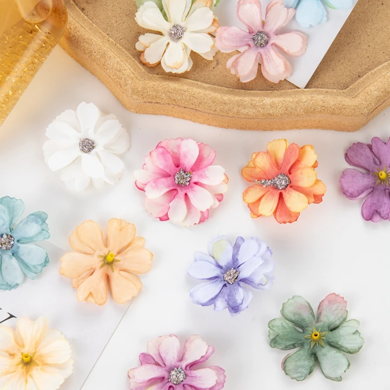 50 Stück Künstliche Blumen Günstige DIY-Girlande Süßigkeitenbox Scrapbooking Weihnachtsdekoration für Zuhause Hochzeitsstrauß Seidenkarneol – Detail 1