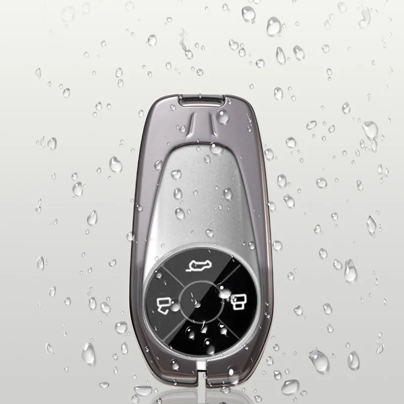 Funda de ante para llave de coche, accesorio de aleación de Zinc y Metal, a la moda, para Ora Funky Cat Alcantara