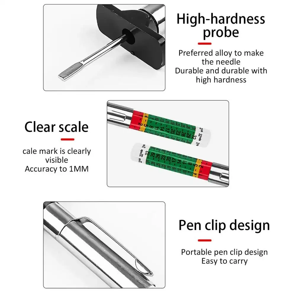 2/5/10Pcs Tyre Measuring Pen Car Wheel Digital Tire Tread Pattern Depth Thickness Gauge Auto Inspection Tools Supplies view 3