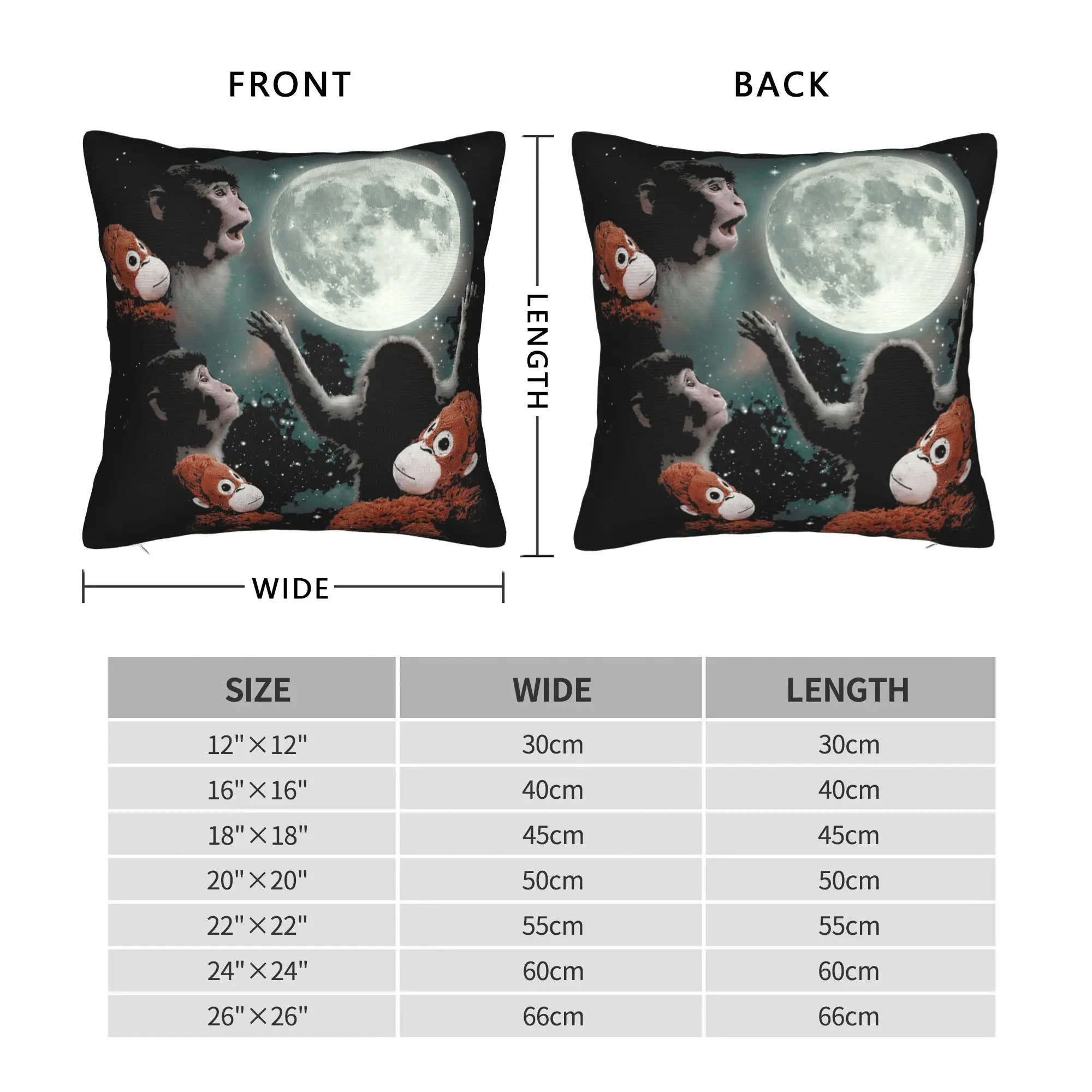 Pillow Cover Cosmic Monkey Punch Moon Gaze Space Primate Art  Morden Pillow Case For Living Room Sofa Pillowcases