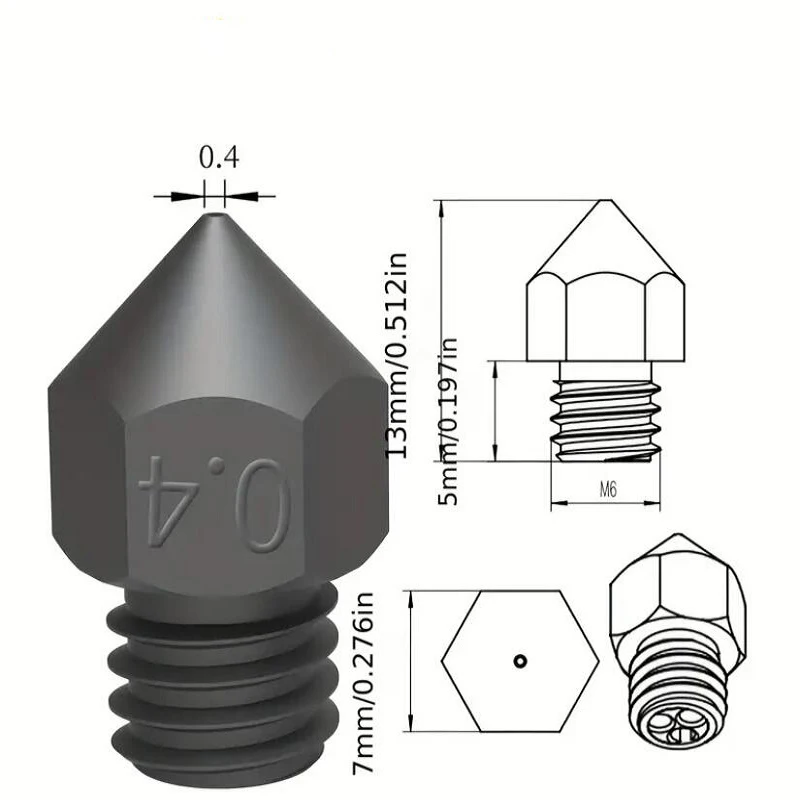 MK8 CHT Nozzle Upgrade Hardend Steel 0.2/0.4/0.6/0.8mm High Flow Clone Nozzles For Ender 3 V2 Ender 5 CR10 3d Printer Parts