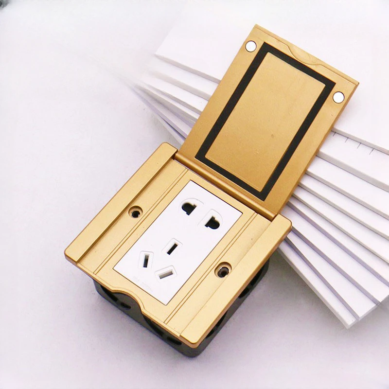 

Wall socket 86 waterproof ground socket gold silver flip 16A weak current network USB charging