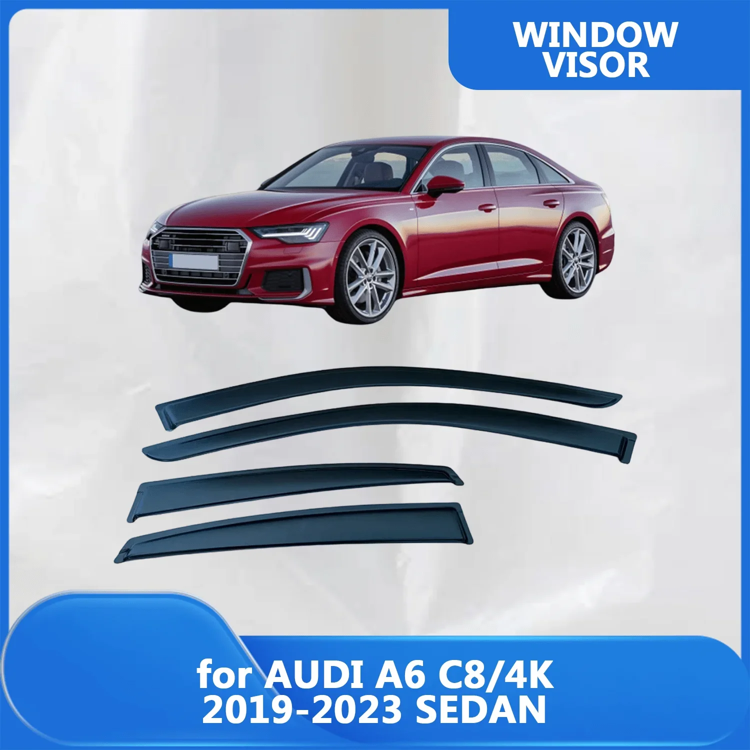 

Window Visor for AUDI A6 C8/4K 2019 2020 2021 2022 2023 SEDAN Weathershied Door Side Window Wind Sun Rain Guards