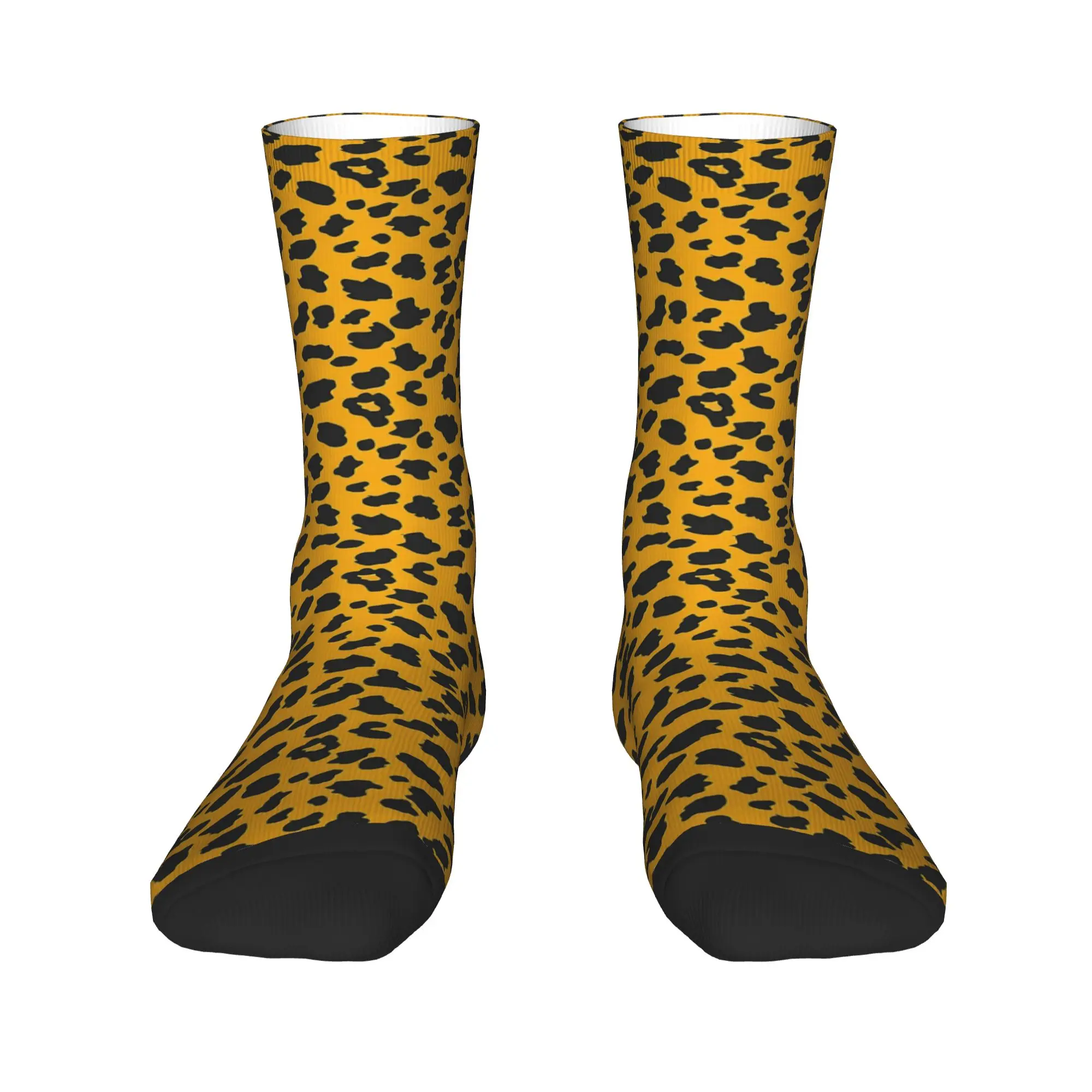 

Novelty Printing Leopard Cheetah Fur Hide Print Pattern Socks for Men Women Stretchy Summer Autumn Winter Crew Socks