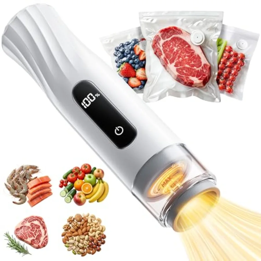 

Compact Vacuum Sealer for Food Handheld Vacuum Sealer + 30 Reusable Vacuum Sealer Bags Food Saver Vacuum Sealer Machine with Ba