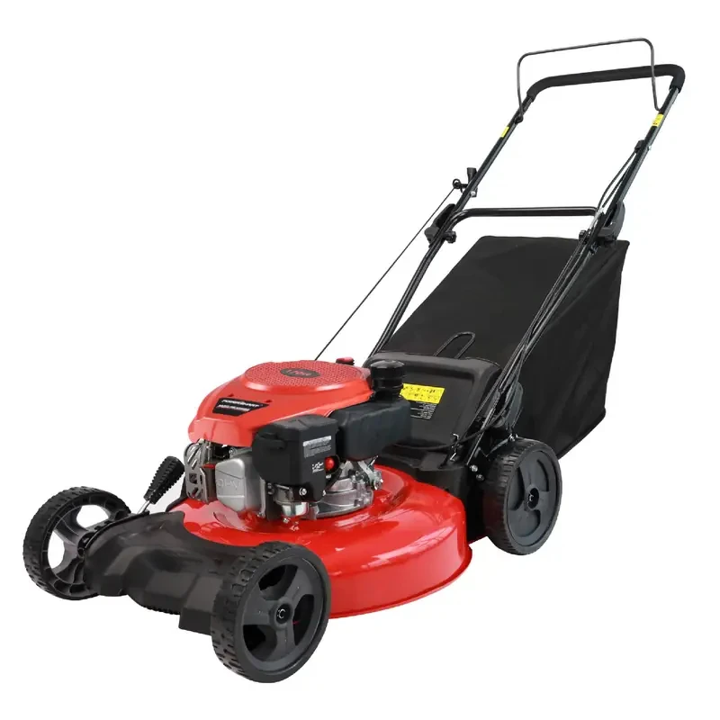 2025 Neues Design 21 Zoll Rasenmäher mit seitlicher Auswurfvorrichtung, klappbarem Griff und 144 cm³ Rato-Motor zum Grasschneiden