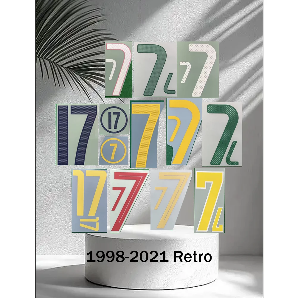 Conjuntos de nomes retrô de Portugal 1998-2021, 7 Ronaldo, nome e número de Portugal, termocolante, nomes de futebol de alta qualidade AAAA, retrô.