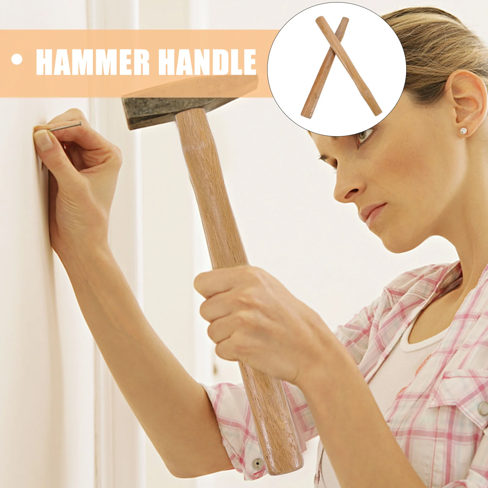 

2pcs 40Cm Handle Replacement Claw Octagon Grip For Ball Peen Hammer Garden Octagon Hammer Handle Tool Accessory