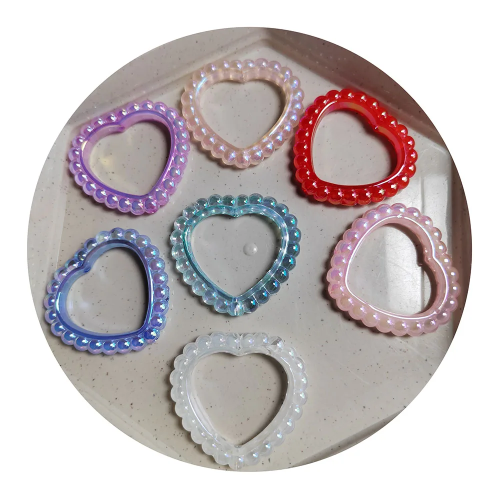 Miniature Hollow Lovely Heart Flatback Resins DIY Jewelry Necklace Hair Phone Pens Accessories Cabochons Decor with Hole