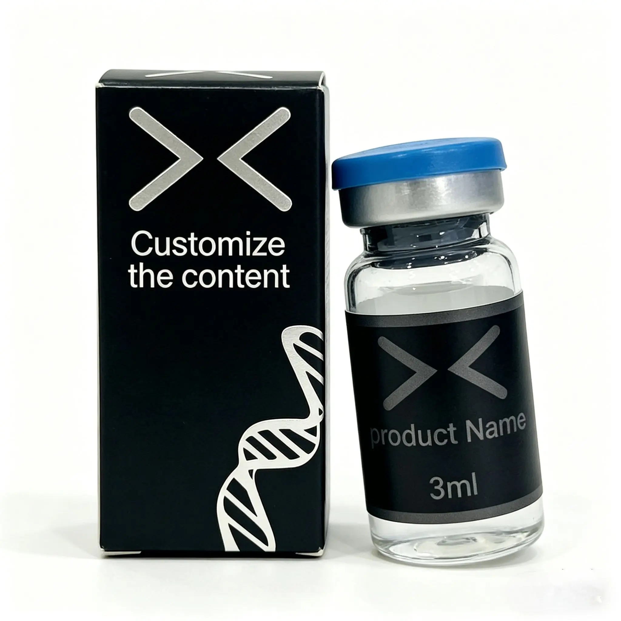 

High Quality Custom Waterproof Vinyl Labels 3ml 10ml 20ml for Essential Oil & Peptide Vials with Matching Boxes