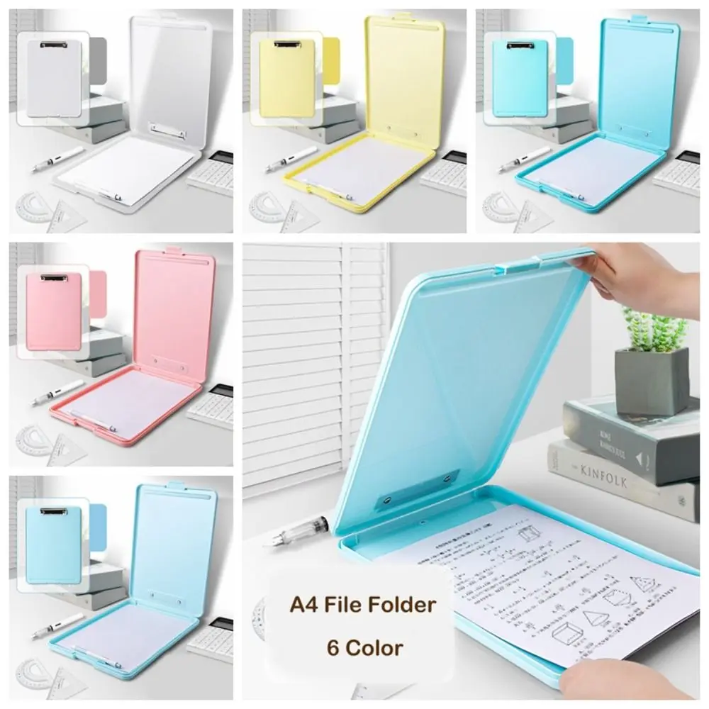 Carpeta de archivos A4, caja de portapapeles de gran capacidad, impermeable, tablero de Clip de notas, almacenamiento de archivos de plástico,