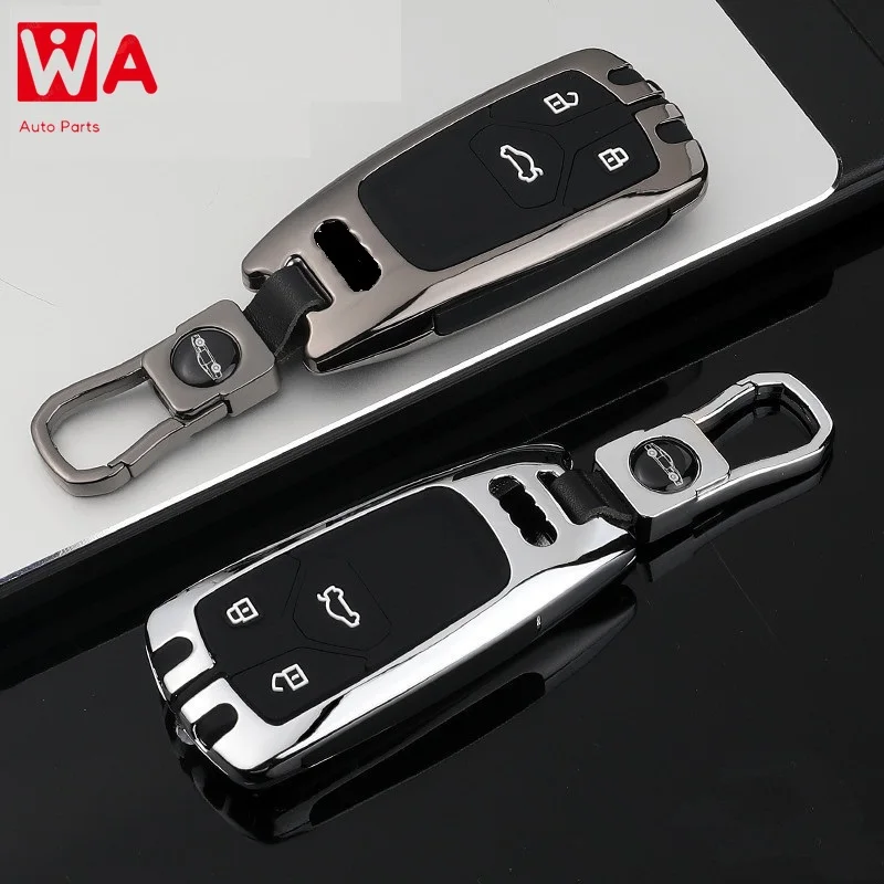 

Zinc Alloy Silicone Car Remote Key Fob Cover Case For Audi A4 Allroad B9 Q5 Q7 TT TTS 4M 8S 2016 2017 2018 Accessories