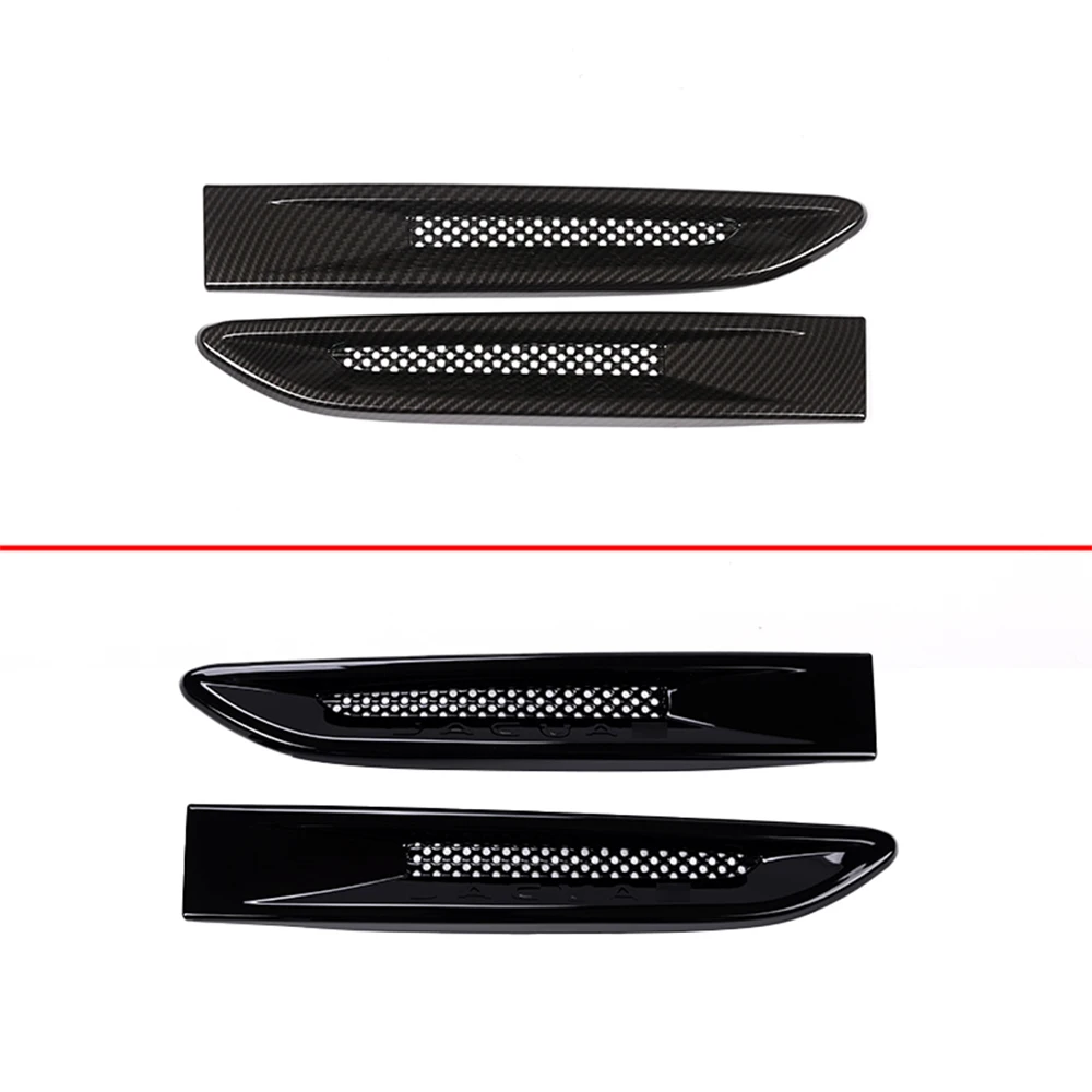 ABS Carbon Fiber/Black For Jaguar XF XE F-PACE Car Side Fender Vent Trim Cover Fender Side Air Outlet Car Accessories 2 Pcs