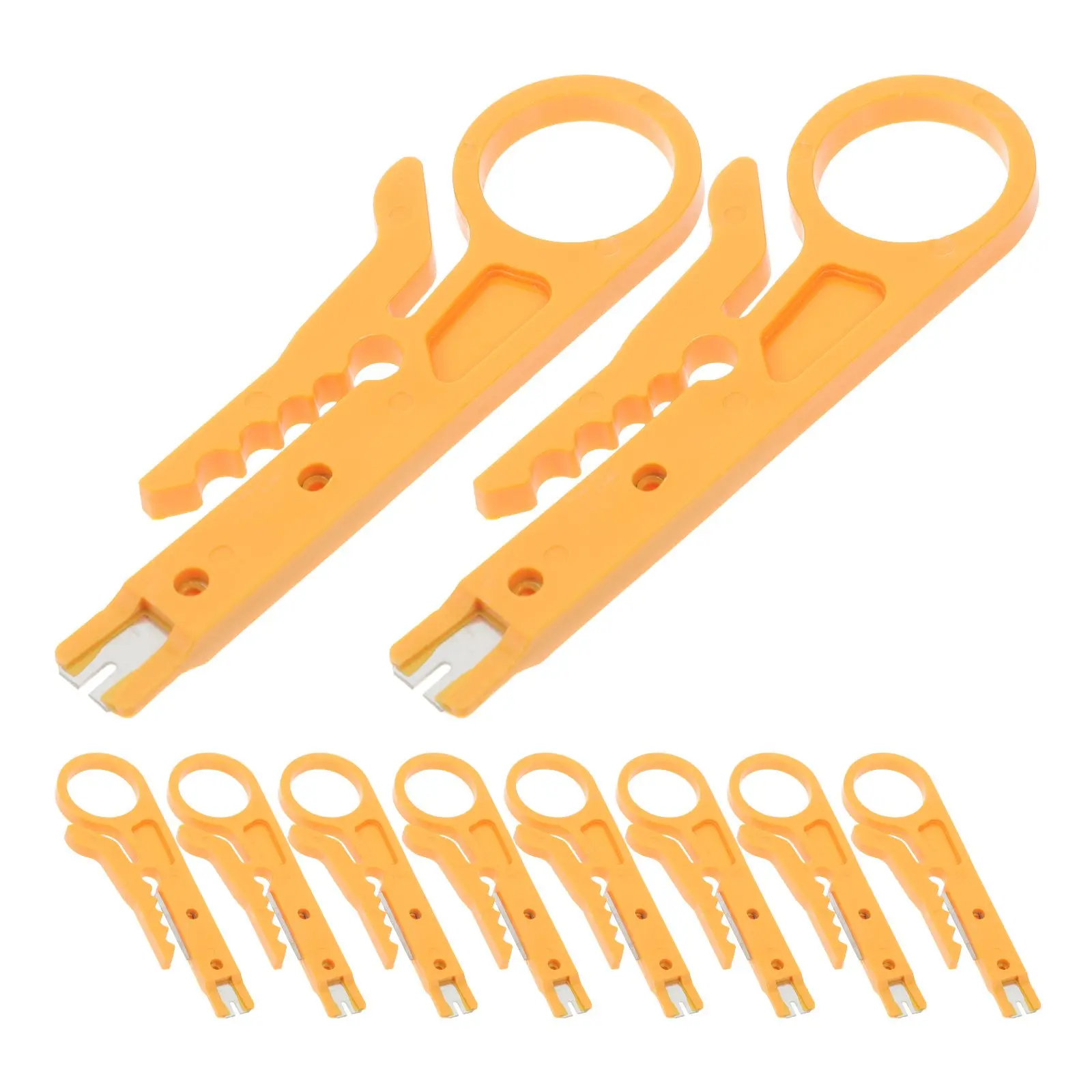 

Mini Cable Stripper 10 Pcs Wire Plier Portable Yellow ABS Durable Easy Safe Use UTP STP Cables Telephone Data Round Smart Home