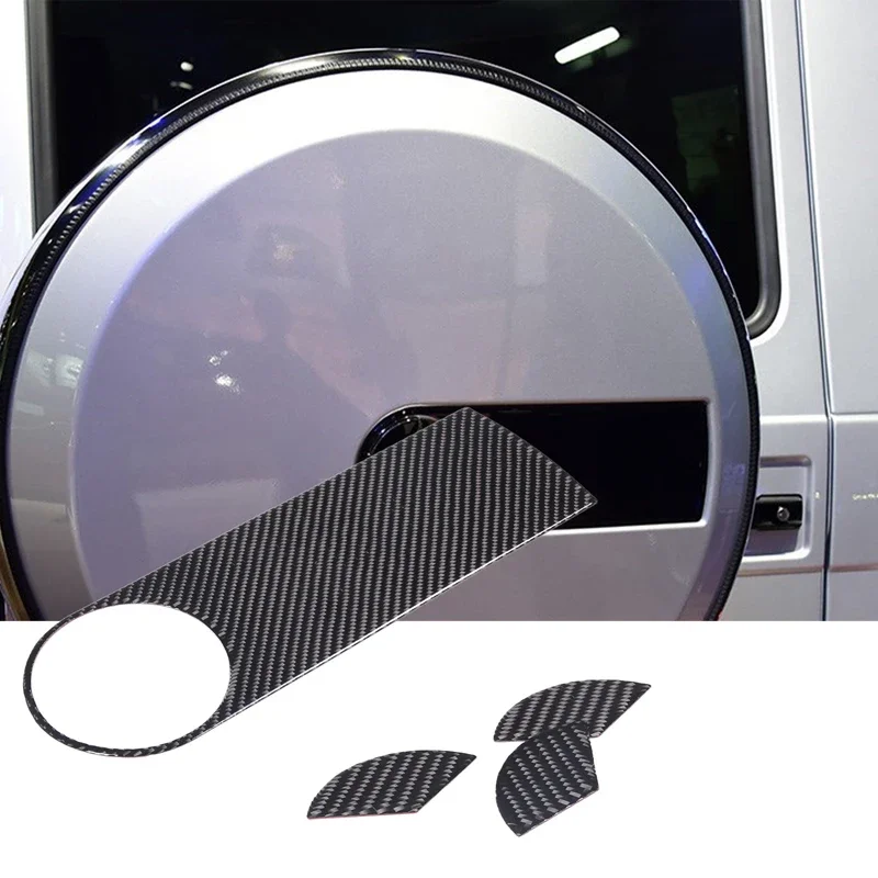 For Mercedes-Benz G-Class W463 2007-2018 Soft Carbon Fiber Car Spare Tire Logo Decoration Sticker Exterior Molding Accessories