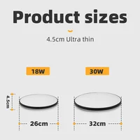 Led Ceiling Lamp Modern Ceiling Light IP65 Waterproof Round 30/18W Indoor Lighting For Bathroom Living Room Kitchen Balcony 220V 4