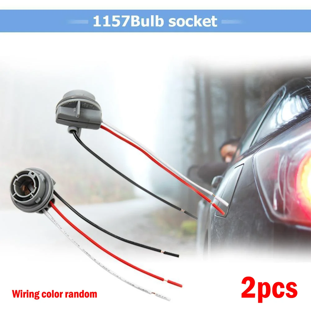 2Pcs 1157 12V Car Bulb Holder Lamp Socket Adapter LED Light Wiring Connector Brake Light Plastic Car Accessories