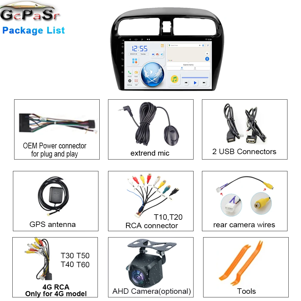 Pour Mitsubishi Mirage 6 Attrage 2012 2013 2014 2015 2016 2018 Android Auto lecteur Radio GPS Navigation multimédia pas de DVD 2din