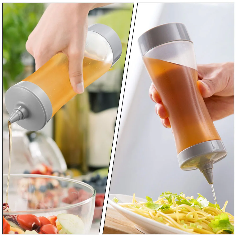 

2pcs Squeeze Sauce Bottles Durable Condiment Ketchup Dressing Gray Plastic Containers Kitchen Accessories Food Grade PP PE