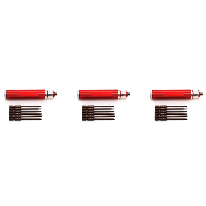 A71Z 3Set 6 In 1 Hexagon Screwdriver H1.5 2.0 2.5 3.0Mm Hex Slotted Phillips Screwdriver Tool Kit For RC Model Car ,2