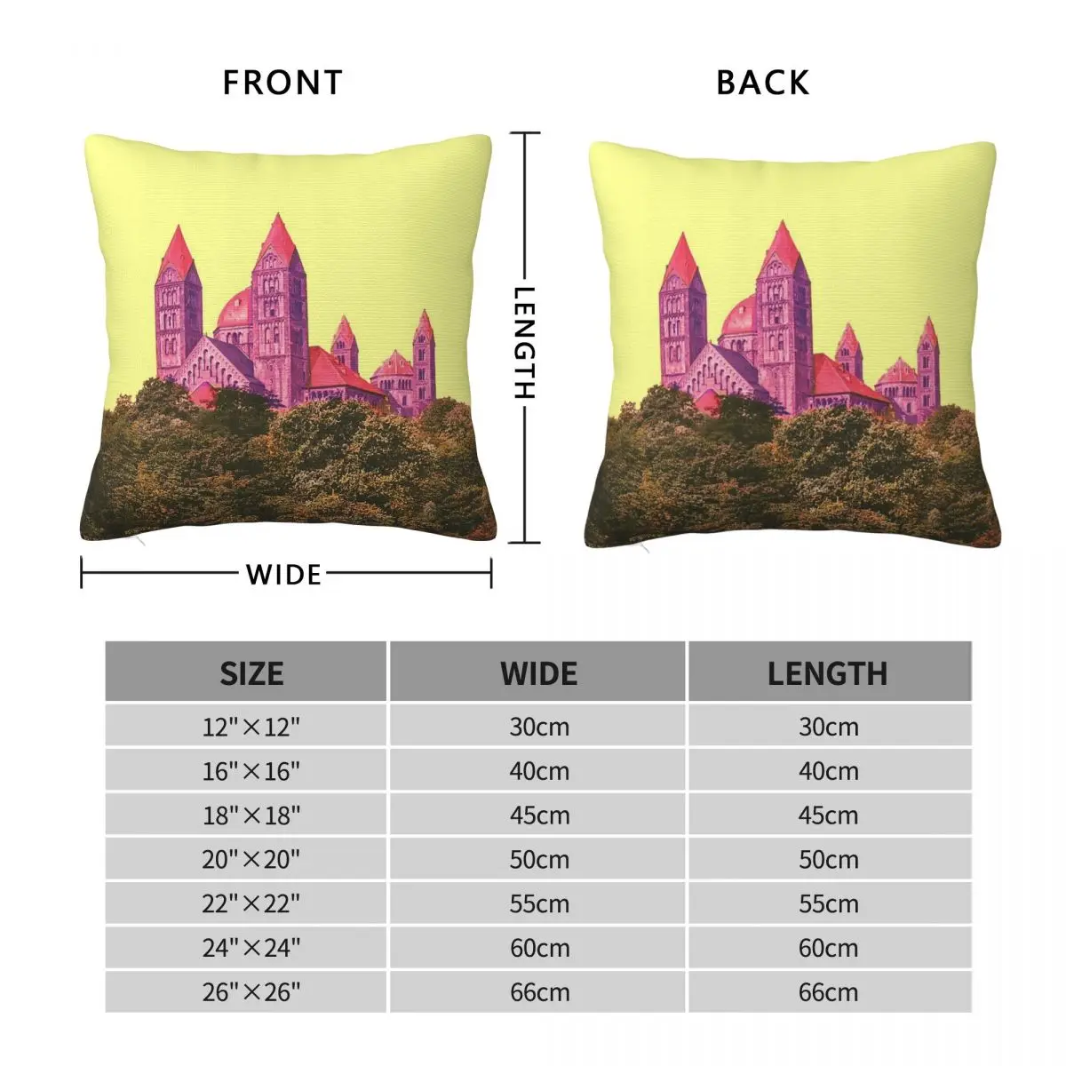 Speyer Cathedral Romanesque Pillowcase Polyester Linen Velvet Creative Zip Throw Pillow Case Home Cushion Cover Wholesale 45x45
