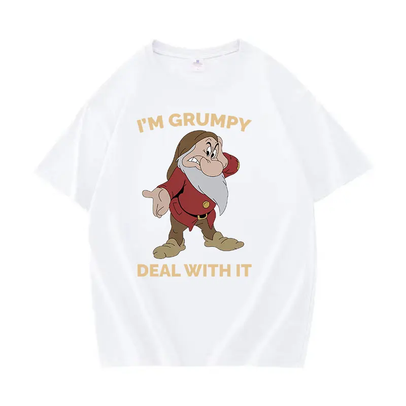 I'm Grumpy Dwarf Funny Meme Tee Shirt Men's Retro O-Neck Fashion Oversized T-shirt Unisex High Quality 100% Cotton Tops T Shirts