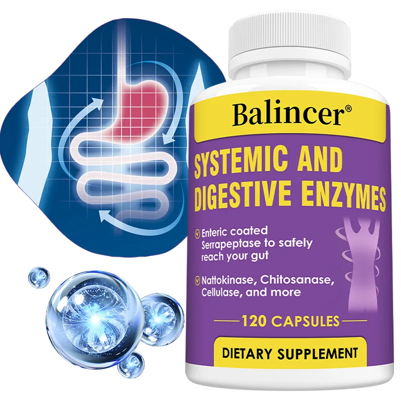 

Капсулы Balincer 3-в-1 с пищеварительными ферментами, для здоровья кишечника, снятия вздутия, улучшения усвоения питательных веществ, поддержки пищеварения и иммунитета, без ГМО