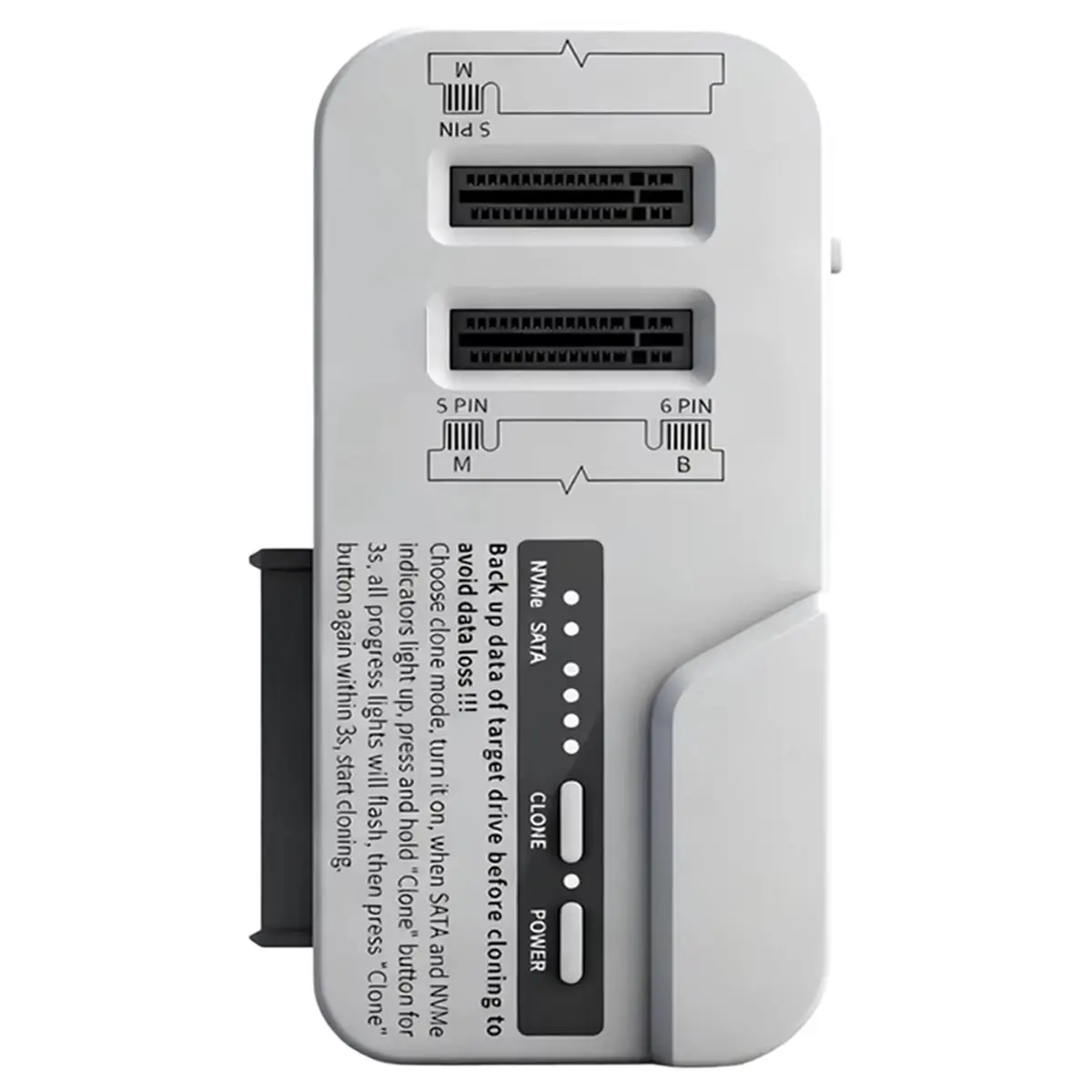 2.5/3.5 Inch SATA HDD/SSD Case M.2 NVMe/SATA SSD Enclosure Adapter USB3.2 Gen2 USB C Support Offline Clone EU Plug