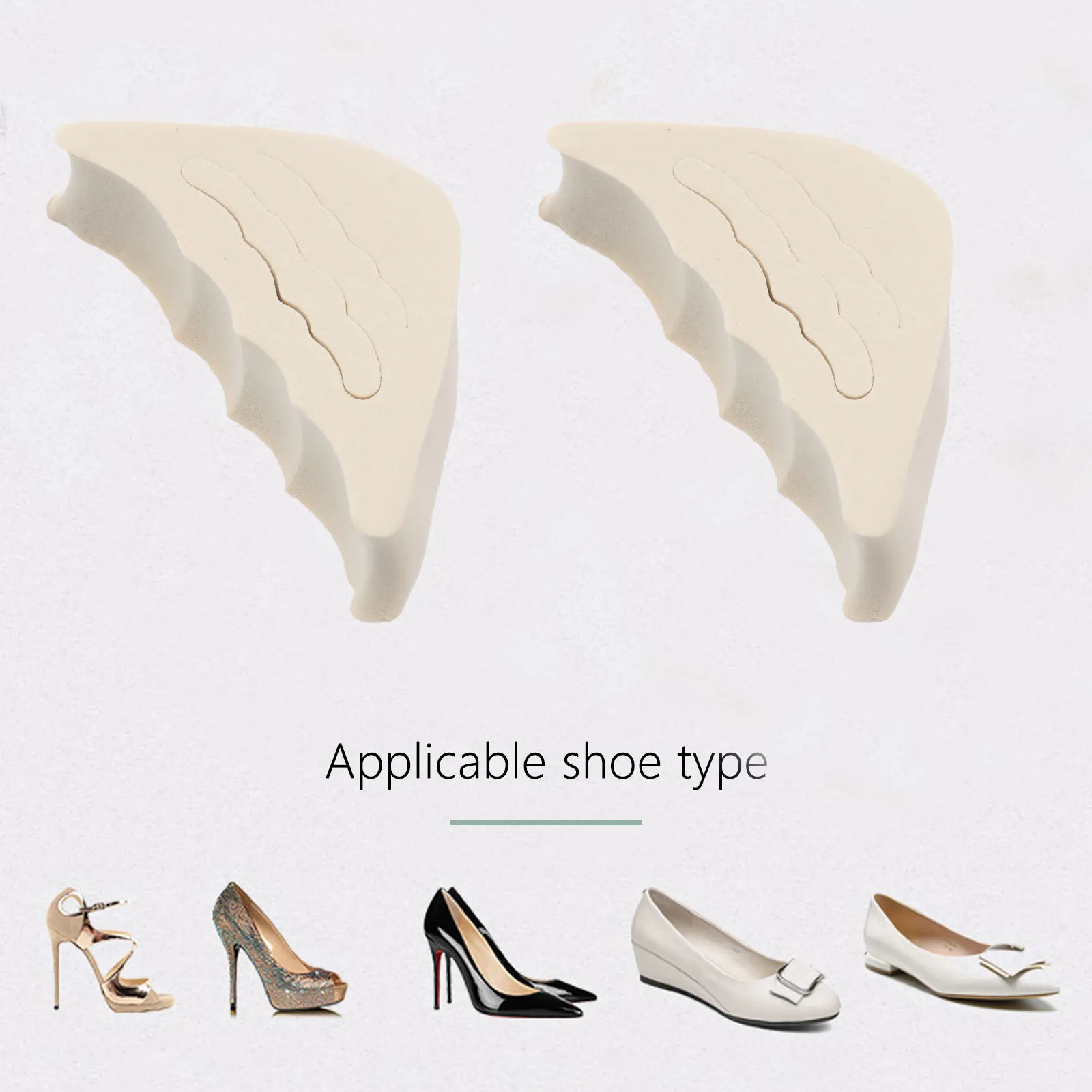 6 قطعة حذاء عالي الكعب حشو الإسفنج إدراج الأمامية لتخفيف الآلام حشوة وسادة مريحة المضادة للانزلاق نعل أداة العناية بالقدم #1