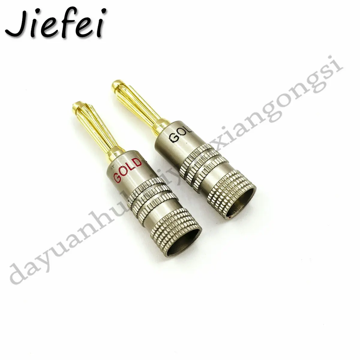 2Pcs high-quality Solid Core Screw Solderless Banana plug Insert  copper 4mm six-core Aluminum Shell