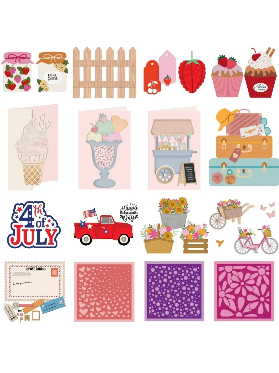 AliExpress NONE Cone Bicycle Car Summer Garden 2026 New Metal Cutting Dies For DIY Scrapbooking Crafts Maker Photo Album Template Handmade