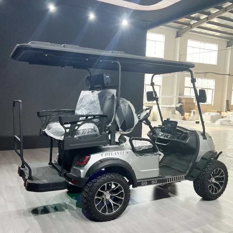 أفضل بيع لوحة طاقة شمسية 48/60/72 فولت عربة جولف للطرق الوعرة مع الزجاج الأمامي القابل للطي 4 مقاعد عربة جولف سيارة كهربائية للبيع #4
