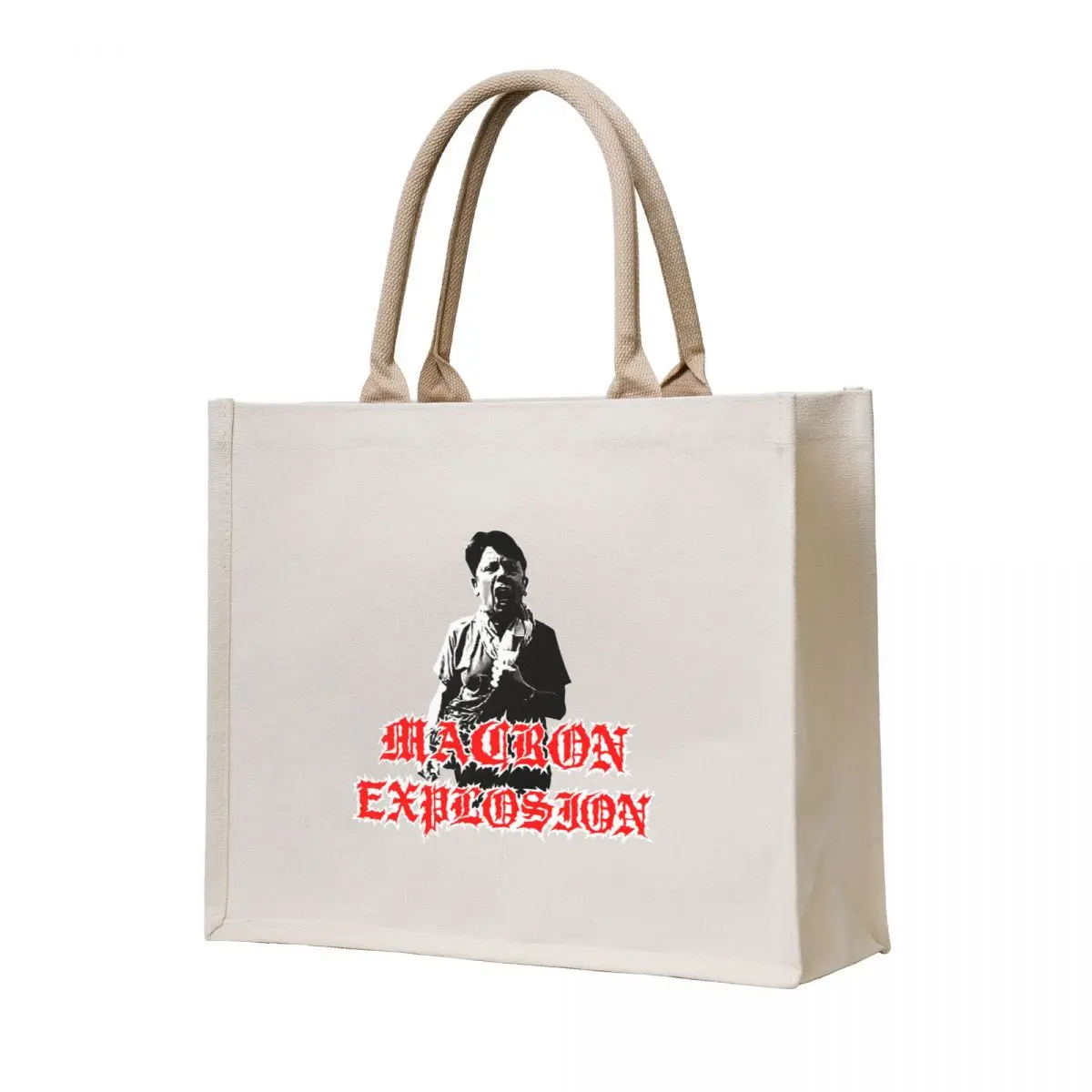 

MACRON EXPLOSION (White & Red) Tote Bag large size bags Customizable tote bag shoping bag Women's bags