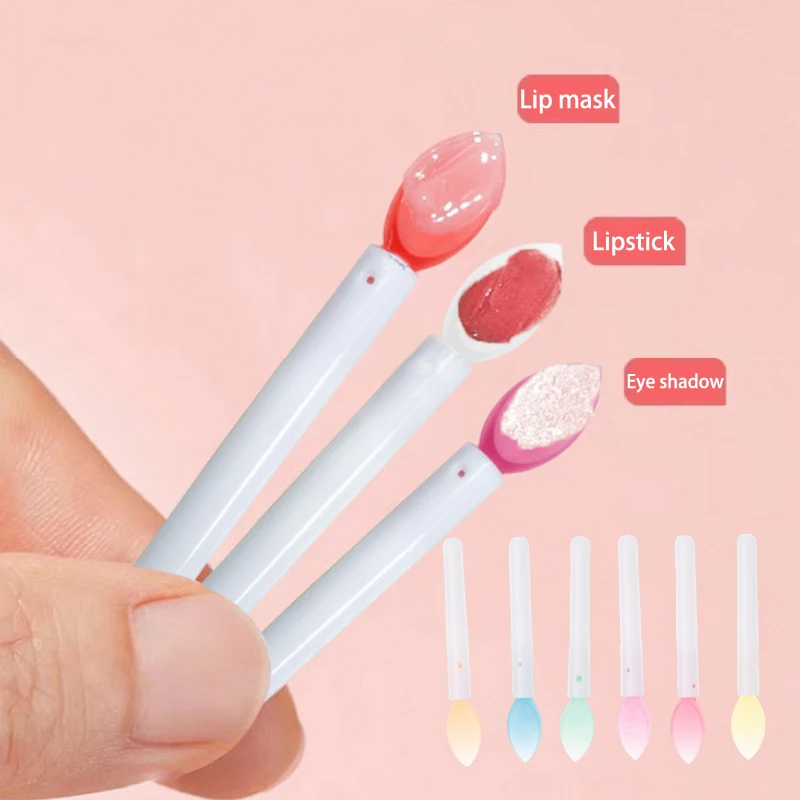 5 teile/los weiche Silikon Lippenstift Pinsel Lippenstift Applikator tragbare saubere Mikro bürste Lip gloss Beauty-Tool