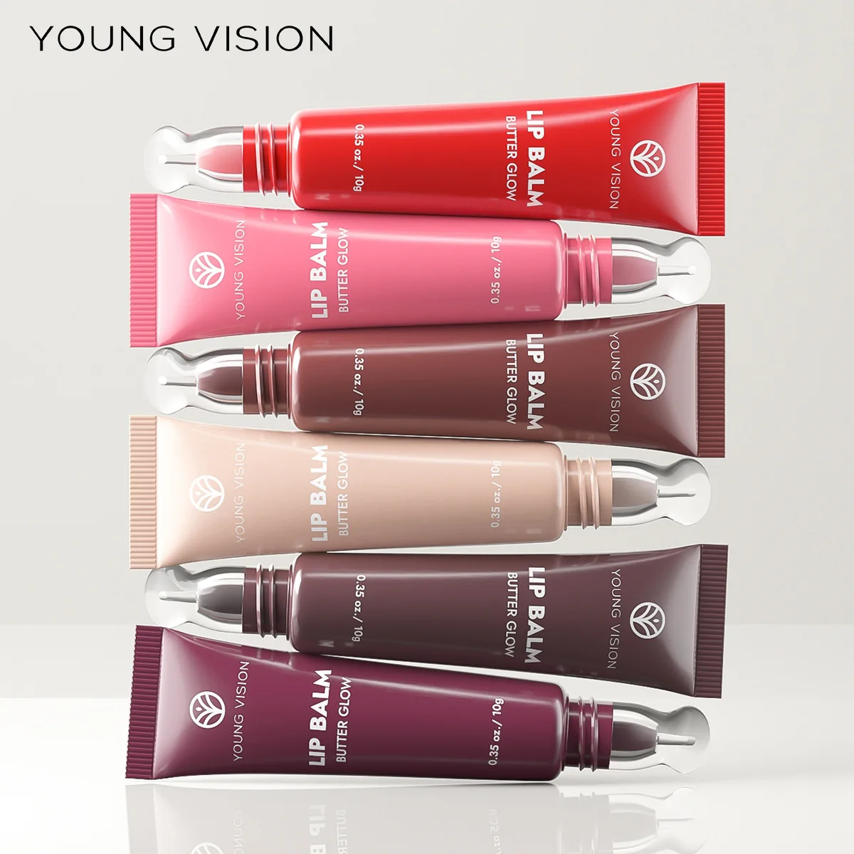 YOUNG VISION crystal head hose lip gloss water running pearl with flash lip gloss 6 colors optional