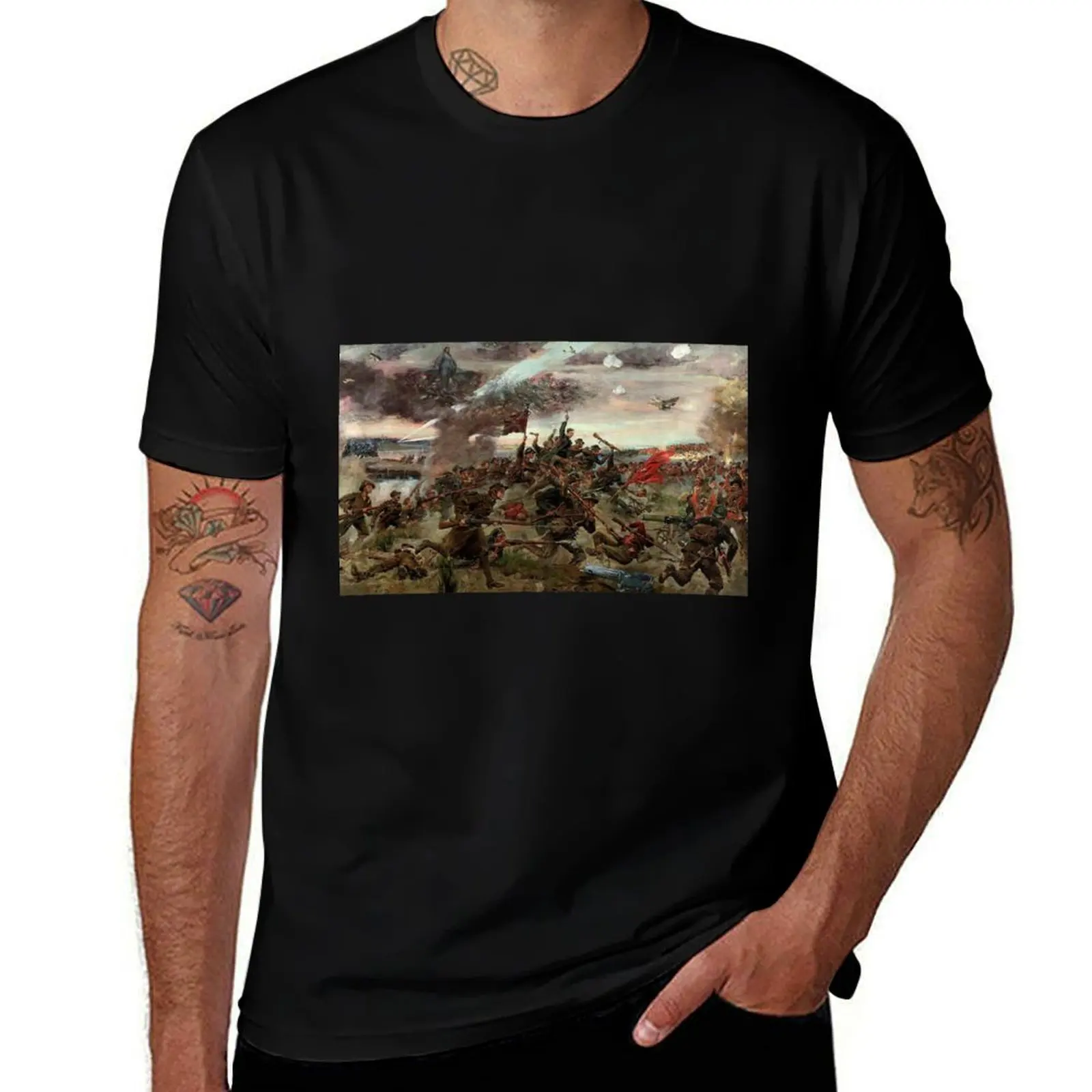 Miracle on the Vistula - Jerzy Kossak T-shirt décontracté anti-boulochage