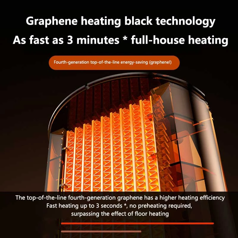 ميديا جديد 2000 واط ذكي سطح المكتب الفضاء سخان قوي PTC السيراميك التدفئة السريعة 4 إعدادات الحرارة للاستخدام المنزلي مكتب غرفة نوم #6