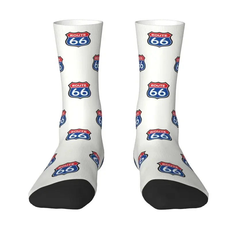 Kawaii Route 66 Road Socks Women Men Warm 3D Printed Logo Basketball Sports Socks