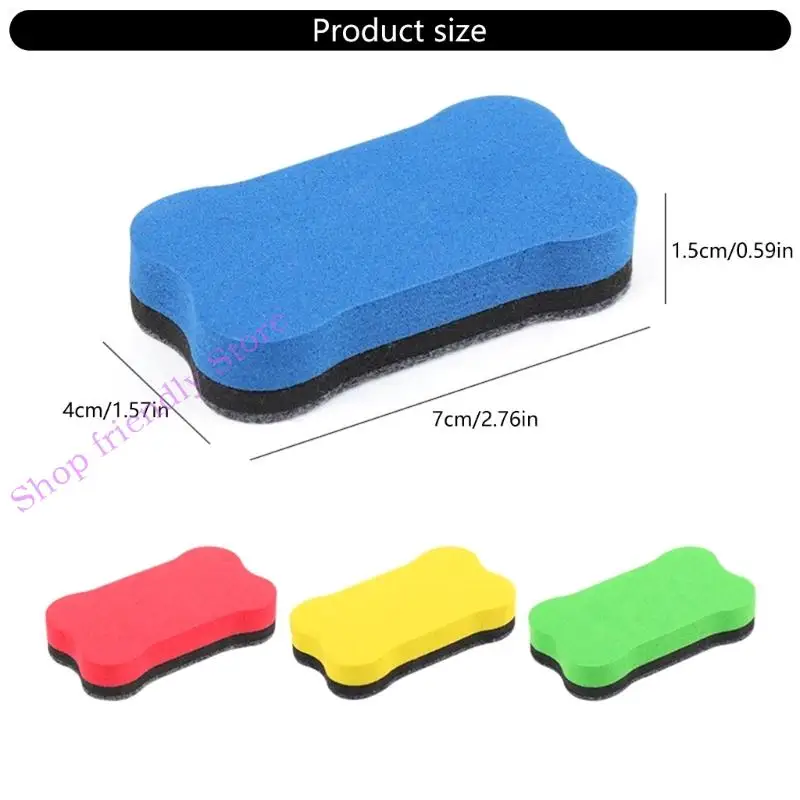 4 قطع من اللباد لتنظيف السبورة البيضاء على شكل عظمة، ممحاة جافة سهلة الاستخدام للطلاب #6