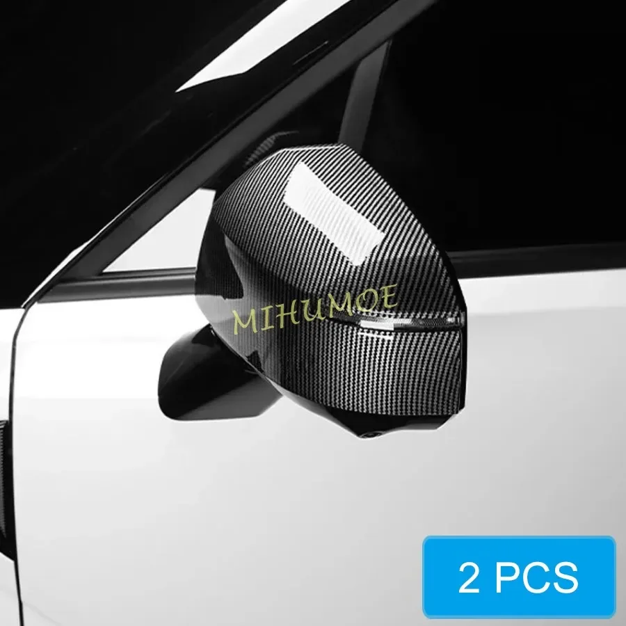 Carbon Fiber Look Car Side Rear View Mirror Caps Protector Shell Cover For Hyundai Santa Fe 2024 2025 Exterior Accessories