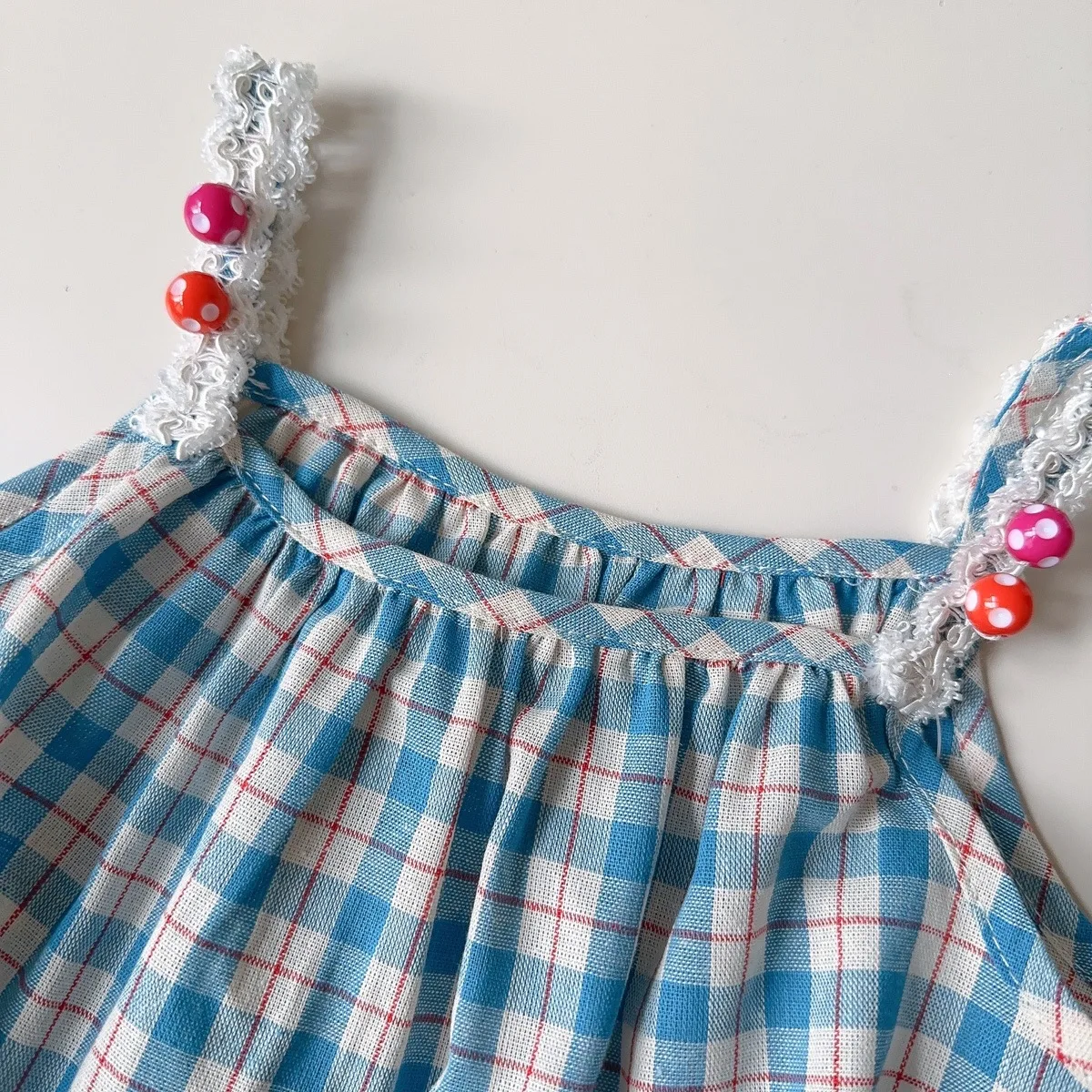 Girls' Sweet dress Summer New Baby Girl Plaid Skirt with Lotus Leaf Edge Dress for 2-8 Years  ﻿