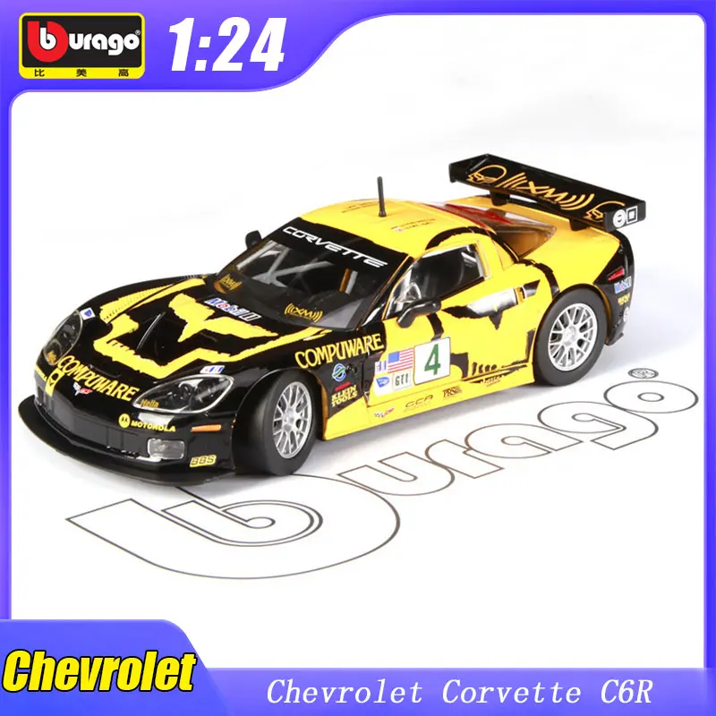 

1:24 Bburago Chevrolet Corvette C6R Model Car Racing Diecast Edition Sports Rally Alloy Luxury Vehicle Toys Collection Kids