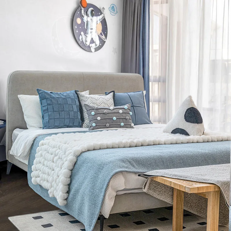 30x50/45X45CM BlueThrow Pillow Cover Modern Light Luxury Stamping Waist Cushion Cover Decor Home Decorative Pillowcase